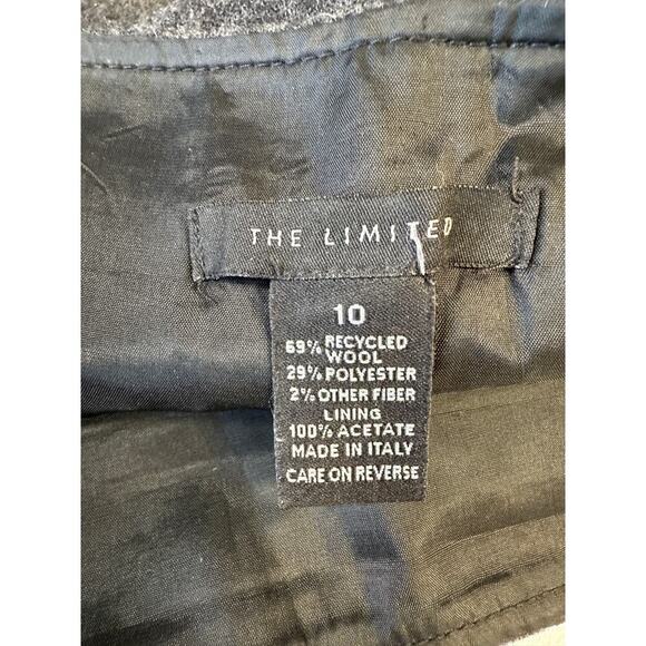 The Limited Women Wool Blend Skirt Made in Italy Size 10 Charcoal Felt Fringe - Picture 7 of 7